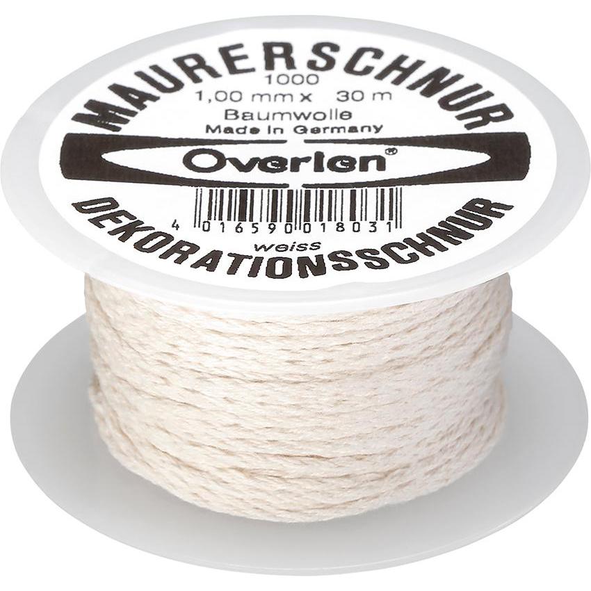 Overmann Baumwollkordel 1,0mm 30m weiss, Nähzubehör, Weiss