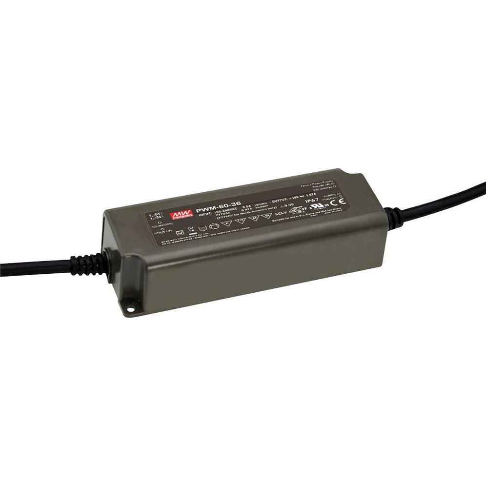 MeanWell, Zubehör Beleuchtung, LED Treiber Konstantspannung 60 W 2.50 A 24 V/DC dimmbar, Montage auf entflammbaren Oberf...