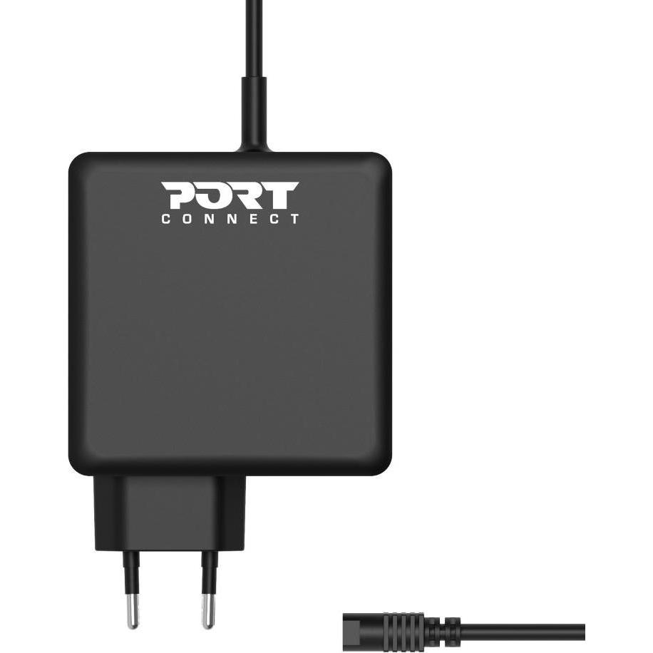 Port Designs PowerSupply 65W Universal (65 W), Notebook Netzteil, Schwarz