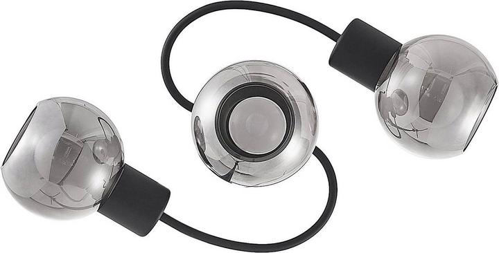 Actual product image Lindby LED ceiling light Ciala, 3fl, black smoke (1410 lm, E14)