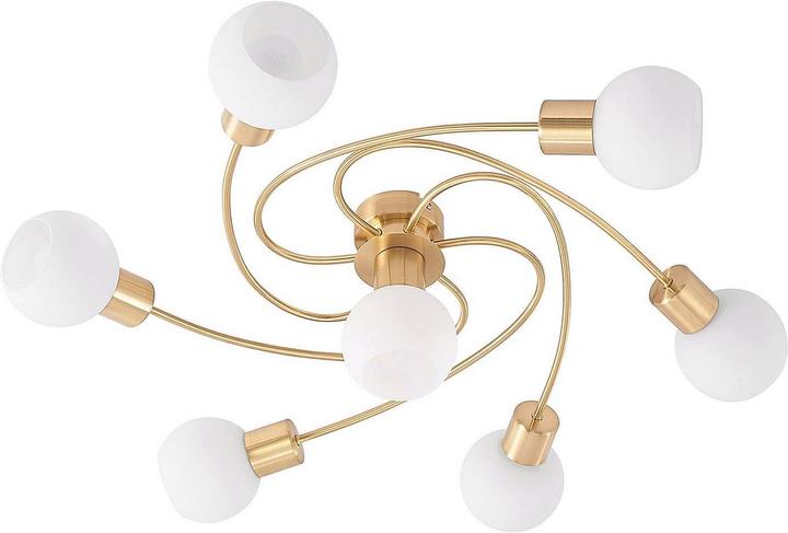 Actual product image Lindby LED ceiling light Ciala, 7fl, brass (3290 lm, E14)