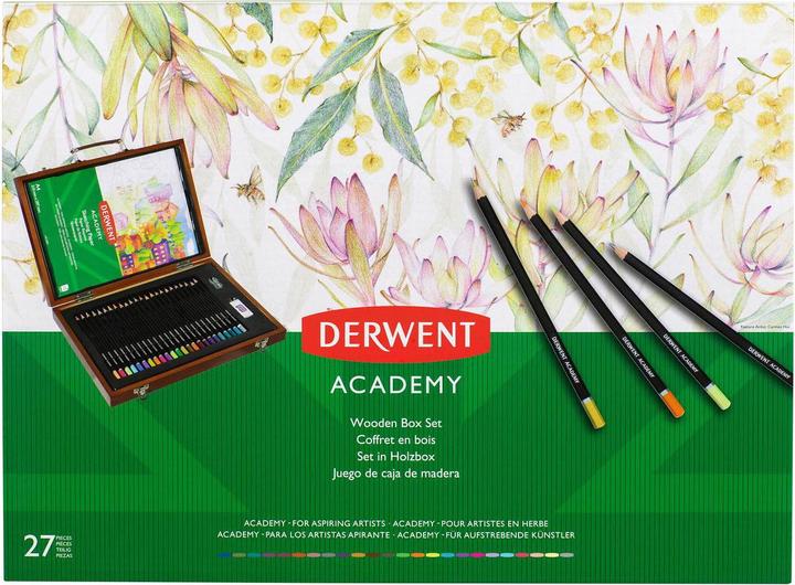 Immagine prodotto Derwent Astuccio per pastelli Academy in legno, 27 pezzi (Multicolore, 27 x)
