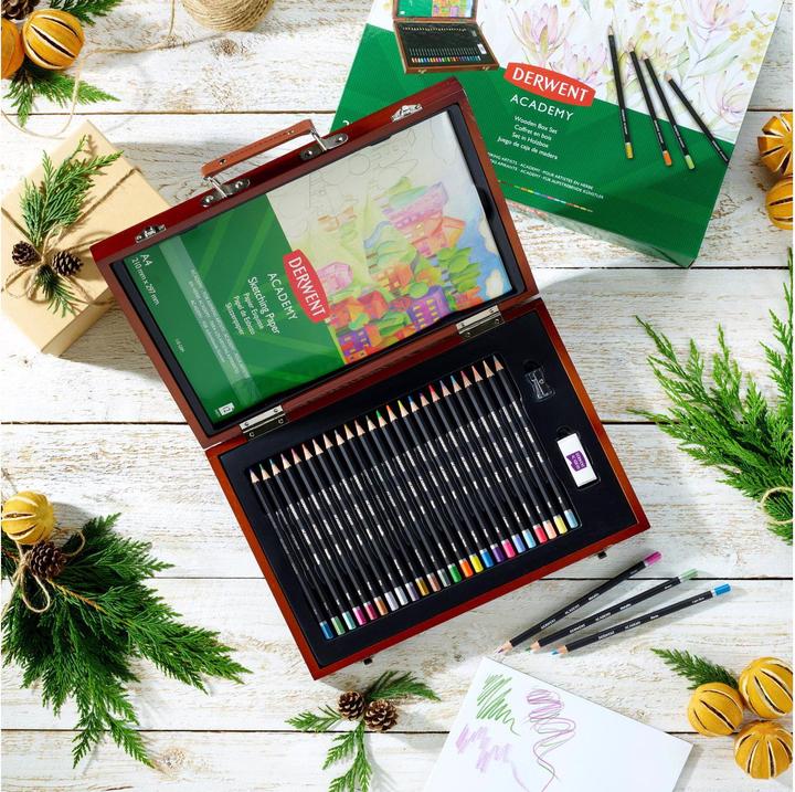 Immagine prodotto Derwent Astuccio per pastelli Academy in legno, 27 pezzi (Multicolore, 27 x)