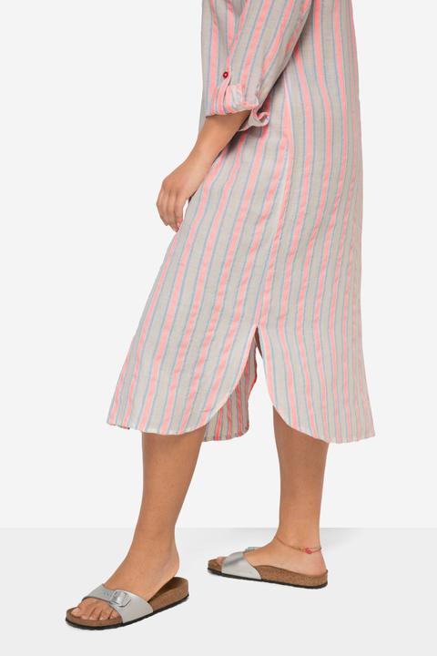 Produktbild Angel of Style Hemdblusen-Midikleid, Streifen, Hemdkragen, 3/4-Ärmel (52)