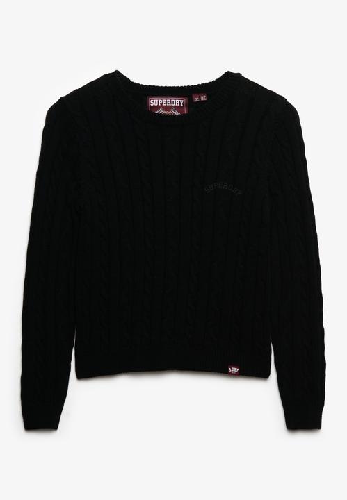 Produktbild Superdry Feinstrickpullover mit Zopfdesign, Rundhalsausschnitt, Damen (XS)