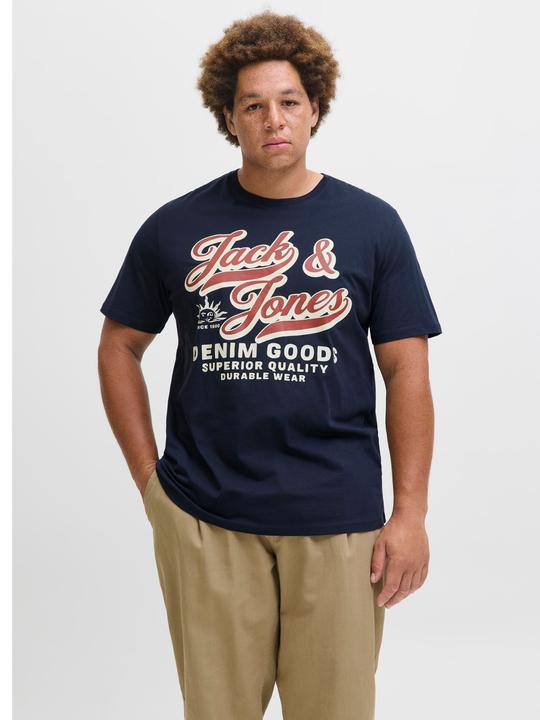 Actual product image Jack & Jones Jjelogo Tee Ss Oneck 2 Col Aw25 Noos Pls (8XL)