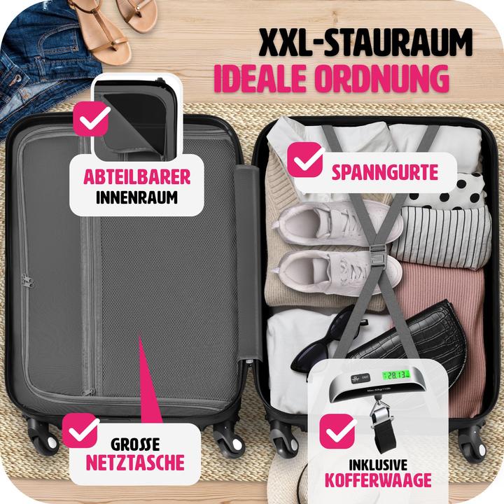Immagine prodotto tectake Set di valigie rigide Cleo 4 pezzi con valigetta (95 l)