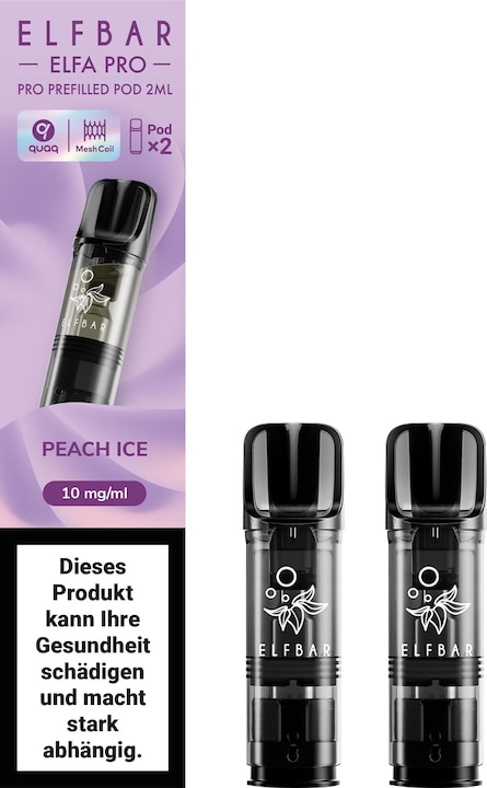 Elfbar ELFA Pro - 2ml Pods 10mg, Peach ICE (Pêche)