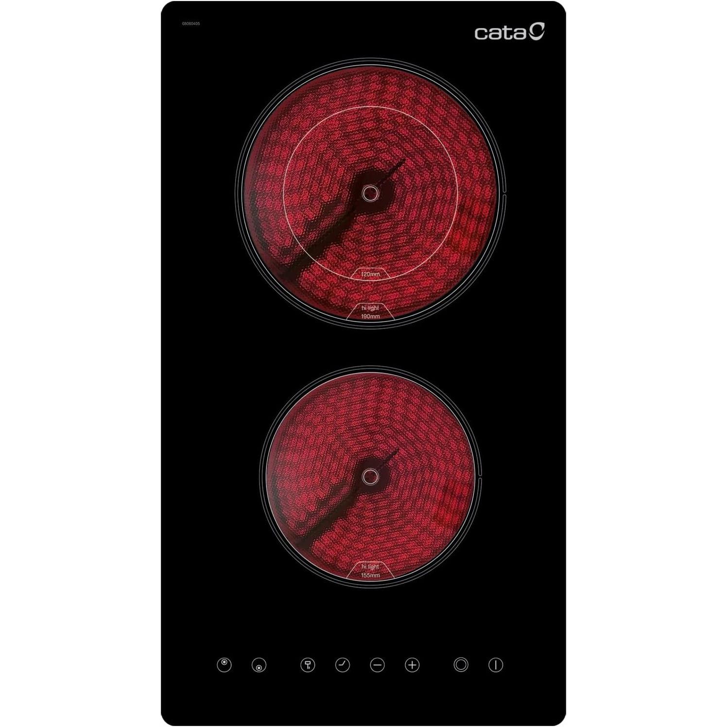 Cata Schwarz Einbau-Cerankochfeld, Domino, Kochfeld,