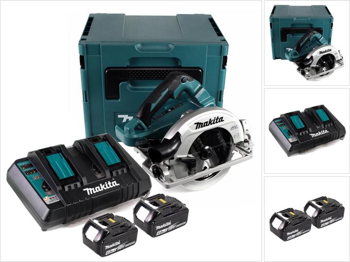 Productafbeelding Makita DHS 782 PM2J accu handcirkelzaag 36V (2x18V) 190 mm Brushless in Makpac + 2x 4,0 Ah Accu +