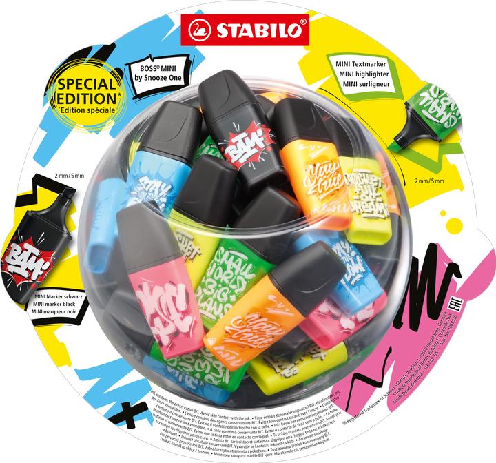 Actual product image STABILO Highlighter BOSS MINI by Snooze One, jar of 50 sweets (50 x)