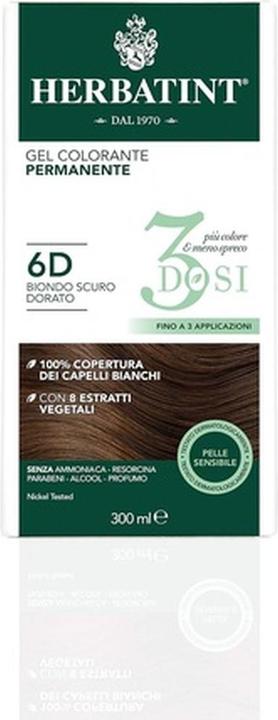 Produktbild Herbatint Antica Erboristeria 3 Dosen 6D 300ml (6D Dunkelblond Gold)