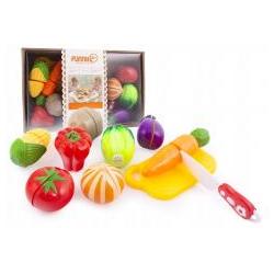 Lena, Accessori supermercato giocattolo, Gemüse und Obst mit Klettverschluss, 10 Stück