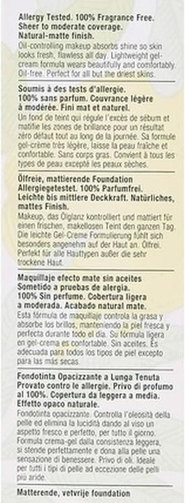 Valeurs nutritives et ingrédients Clinique Stay-Mat (14-vanille)