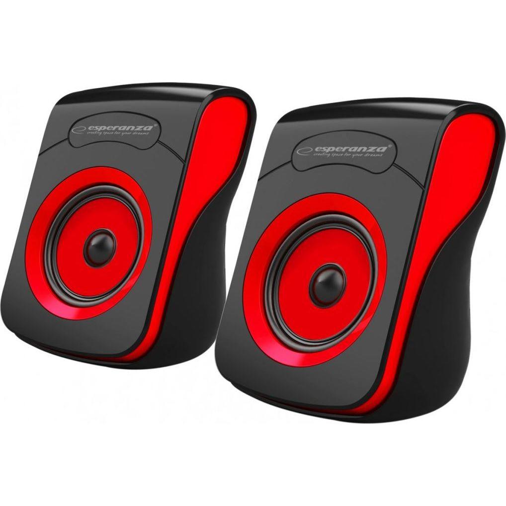 Esperanza Flamenco 2.0, black / red, PC Lautsprecher, Rot, Schwarz