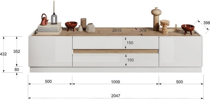 Produktbild Vente-unique Emora (204.7 x 43.2 x 39.8 cm)