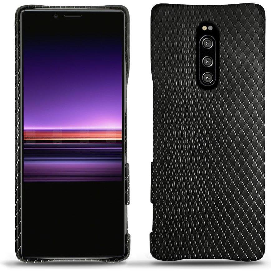 Noreve Lederschutzhülle (Sony Xperia 1), Smartphone Hülle, Schwarz