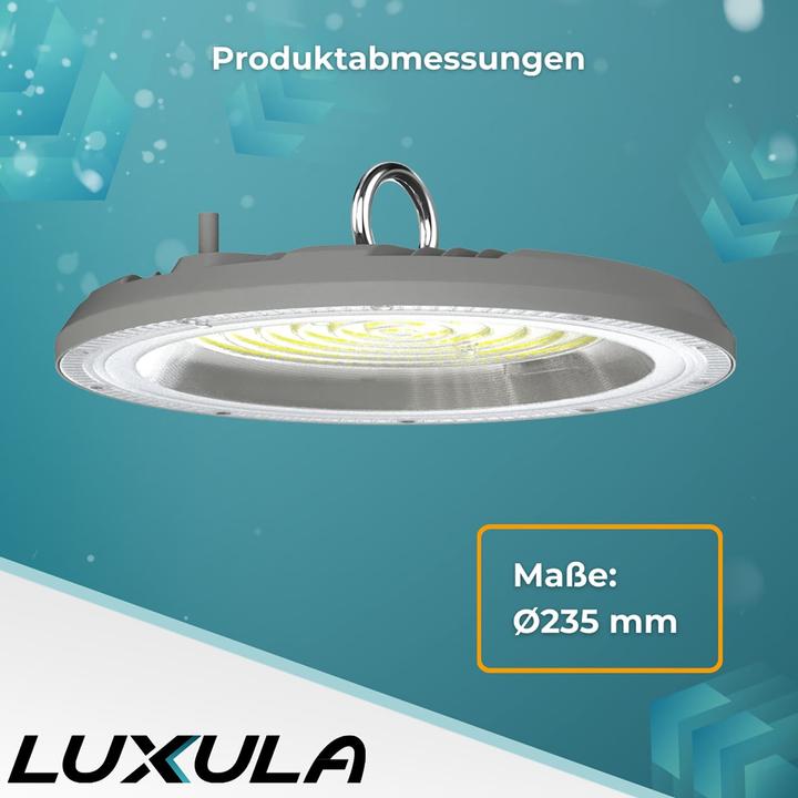 Produktbild Luxula LED-Hallenleuchte LX500135, HighBay, UFO, 100W, 10000lm, CCT, IP65 (10000 lm)