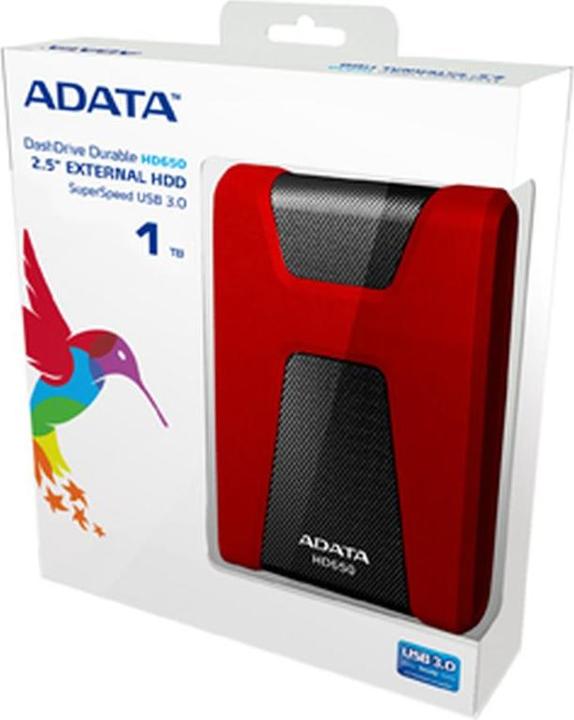 Image du produit Adata Disque dur externe HD650 Red 1TB USB 3.0 (1 To)