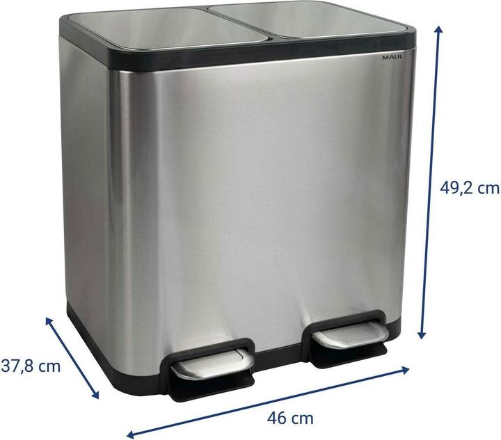 Produktbild Maul Abfallbehälter MAULcycle 20l + 20l Edelstahl (40 l)