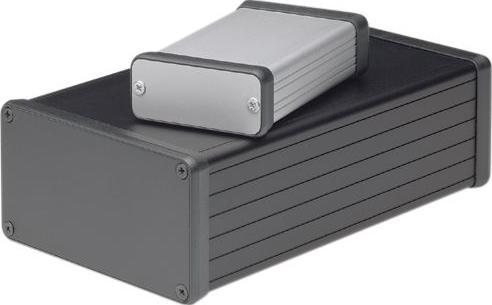Actual product image Hammond Profilgehäuse 1455 120x103x53mm Aluminium-Strangpressprofil Schwarz IP40 (Housing)