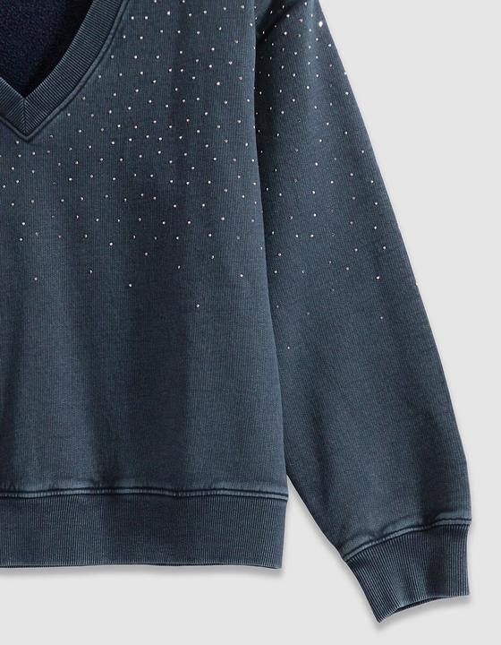 Image du produit Ikks Sweatshirt mit V-Ausschnitt und Strasssteinen (L)