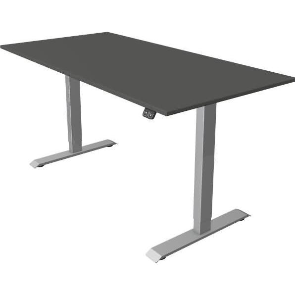 Kerkmann, Schreibtisch, Move 1 höhenverstellbarer Schreibtisch anthrazit rechteckig T-Fuss-Gestell silber 160,0 x 8