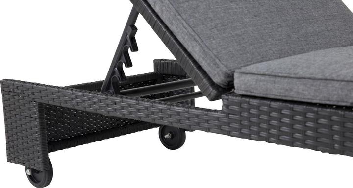 Produktbild Venture Home London Sonnenbed mit Kissen - Polyrattan - Schwarz/Grau (9262-001) (197 cm)