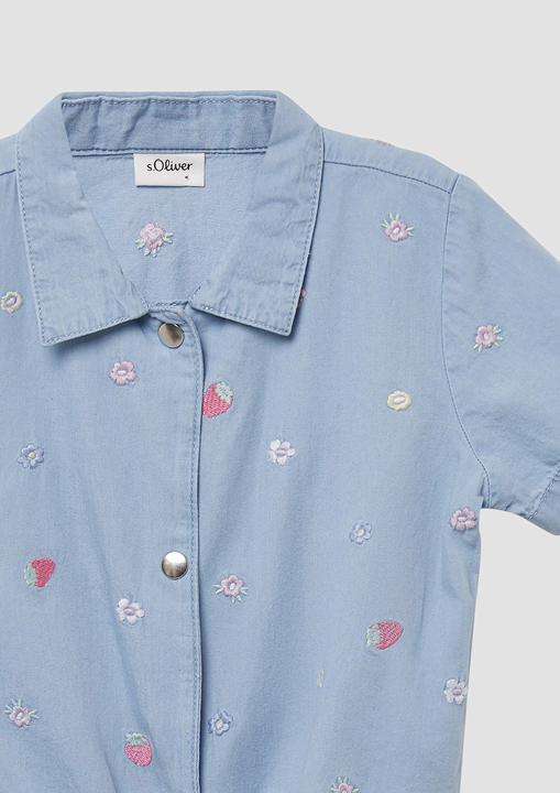 Produktbild S.Oliver Bluse Gewaschene Bluse aus Denim mit All-over-Stickerei (104, 110)