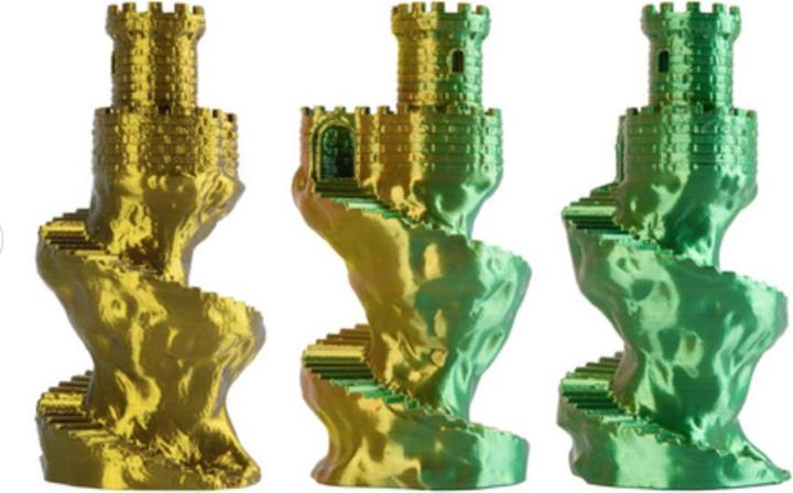 Immagine prodotto Filament · PLA Magic SILK · AMBER LEAF · 1.75mm · 1kg (PLA, 1.75 mm, 1000 g, Multicolore)