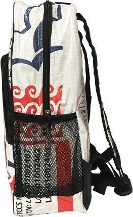 Produktbild Bekos Upcycling - Kinderrucksack aus recycelten Fischfuttersäcke roter Fisch Medium