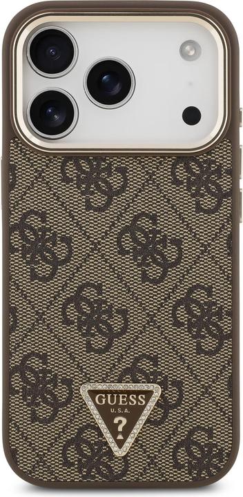 Immagine prodotto Guess Case Magsafe 4G PU Leather Case With Triangle Logo And Gold Metal Camera Frame For iPhone 17 P (Apple iPhone 17 Pro)