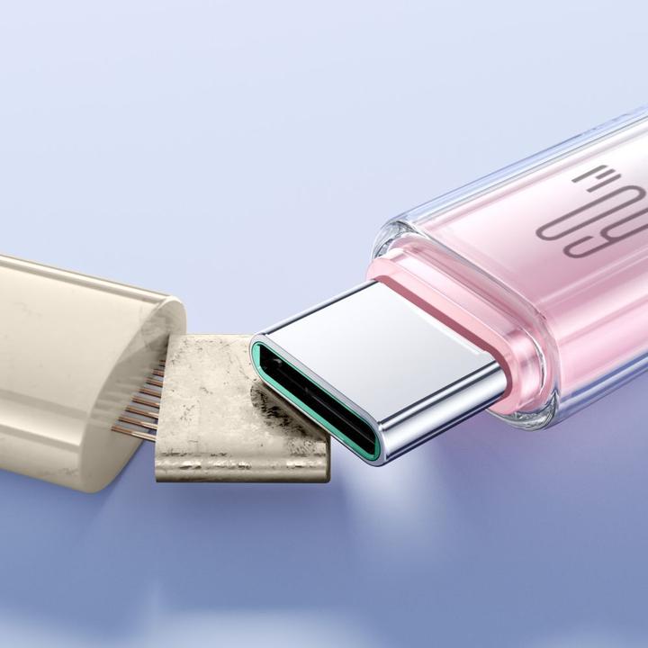 Produktbild Joyroom S-A42 Crystal Clear Series Fast Charging Data Cable Type-C to Type-C 60W 1.2m White (1.20 m, 60 W)