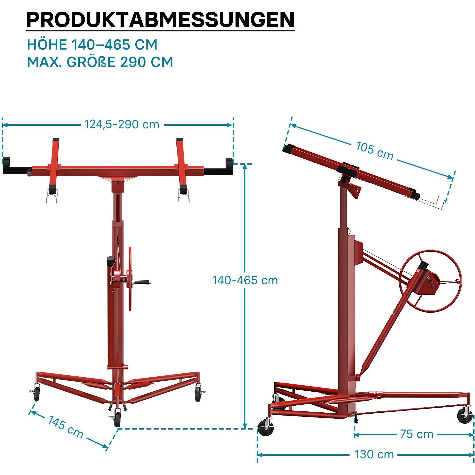 Thumbnail - Wiltec, Profil + Stange, Plattenheber XXL Set 350 cm + 140 cm Paneelheber Montagehilfe Verlängerung 68 kg