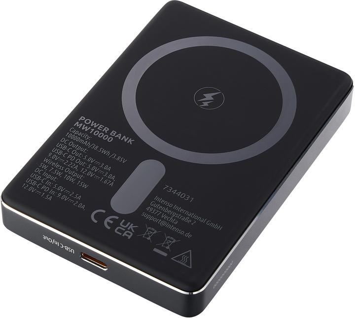 Actual product image Intenso Magn. Wireless Powerbank MW10000 10000 mAh Grey (10000 mAh, 20 W, 37 Wh)