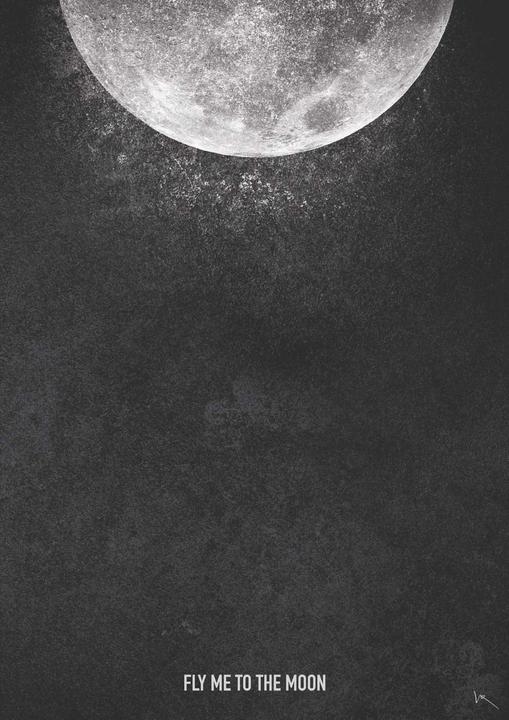 Actual product image Plakativ Fly me to the Moon Poster A1 (59.5 x 84 cm)