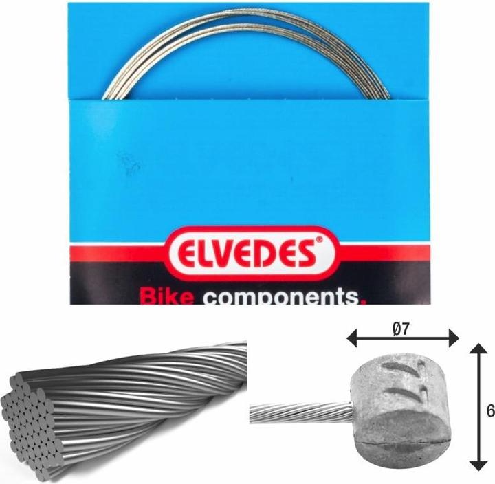 Produktbild Elvedes Bremszug 1x19 Edelstahldraht ø1,5mm T-Kopf ø7x6mm