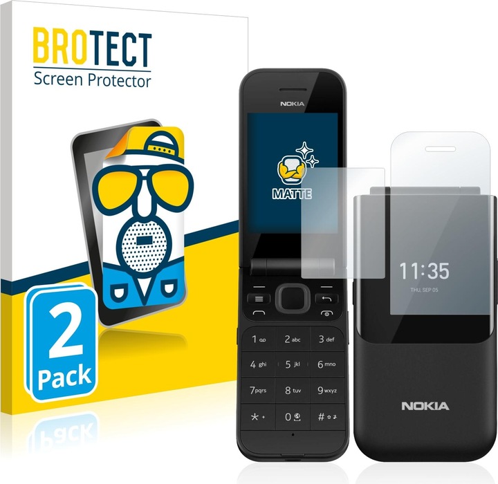 Actual product image BROTECT Protector Anti-Glare (2 Piece, Nokia 2720 Flip)
