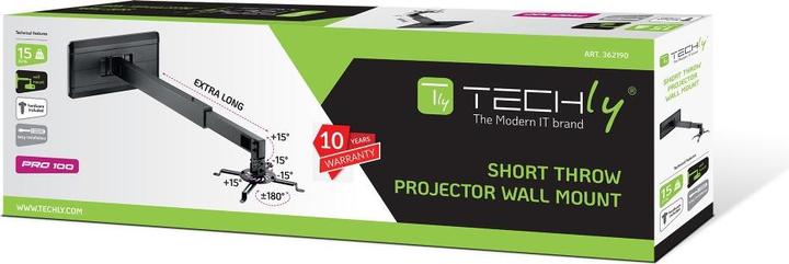 Image du produit Techly Support mural extensible pour projecteur 926-1528mm noir (Mur)