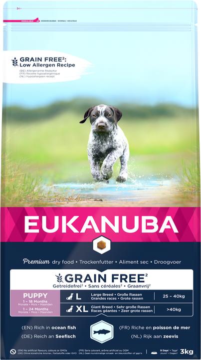 Immagine prodotto Eukanuba Grainfree Puppy L/XL Salmone (Cucciolo + gattino, 109 pz., 3000 g)