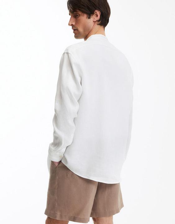 Image du produit La Redoute Collections Chemise droite en lin Signature avec col montant (L)