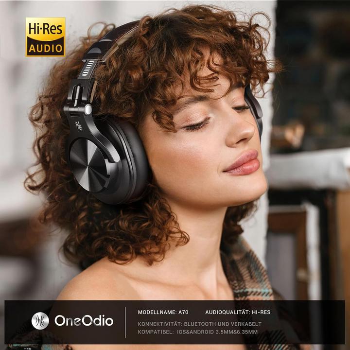 Actual product image OneOdio Kabellose Over-Ear Kopfhörer A70 mit HiFi-Stereo Sound (NC, 72 h, Cable, Wireless)