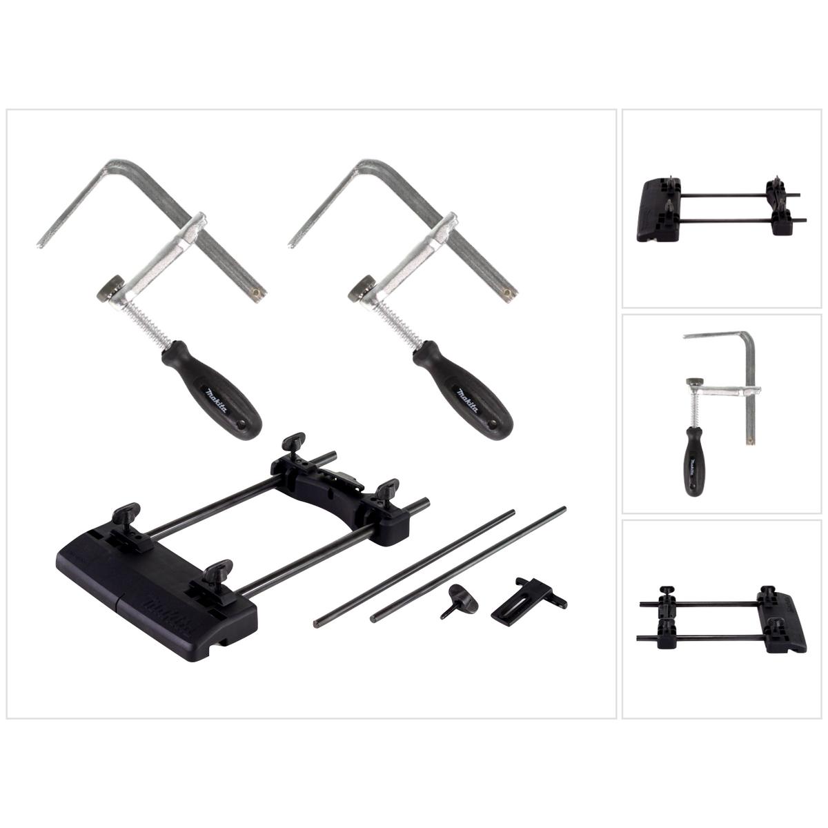 Makita, Führungsschiene, Führungsschienen Adapter ( 194579-2 ) + 2x Schraubzwinge ( 194385-5 ) für Fräse RP DRT