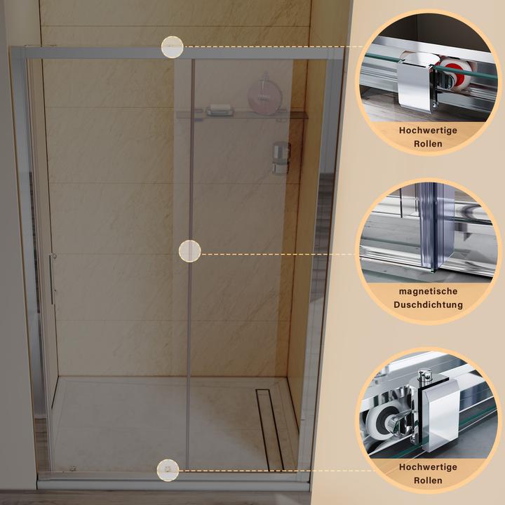 Actual product image SONNI Duschabtrennung Nischentr Duschtren 120 x 185cm Duschtr Glas ESG 5mm (120 cm, 170 cm, 185 cm)