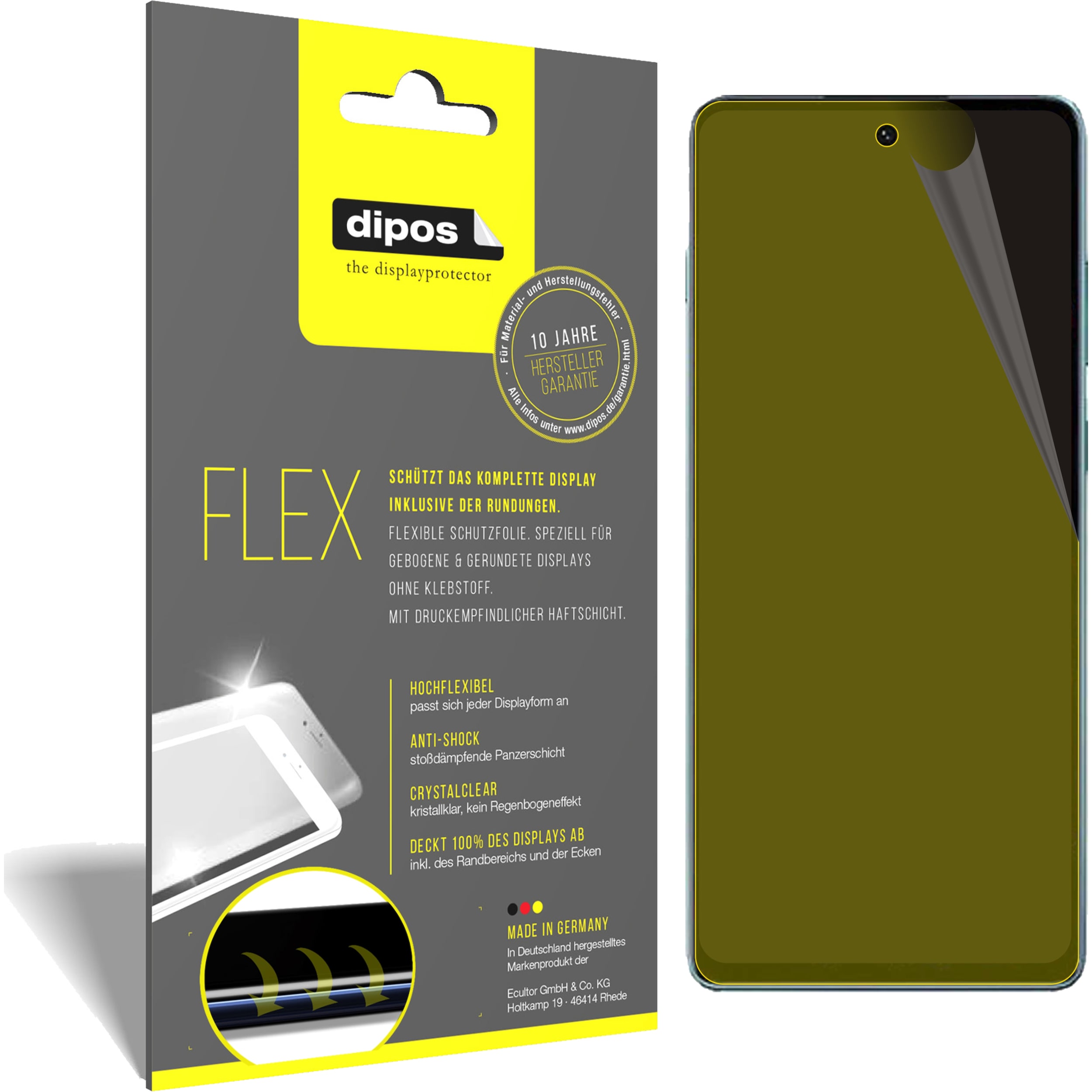 Dipos Displayschutzfolie Full-Cover 3D (2 Stück, Motorola Edge S30), Smartphone Schutzfolie, Transparent