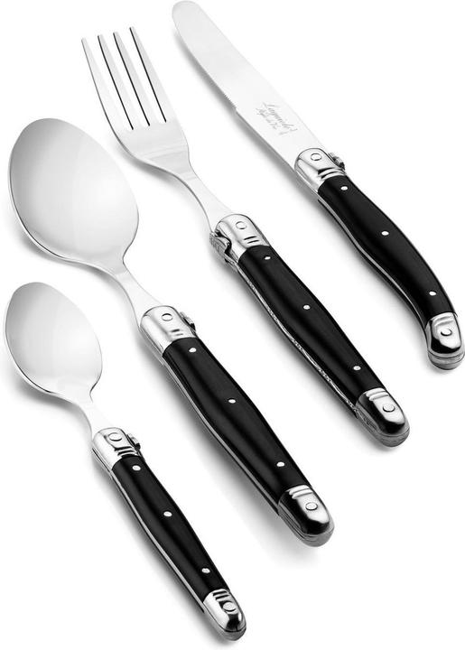 Laguiole Style de Vie Premium Line couvert zwart 24-delig (6 pz., Set di posate)