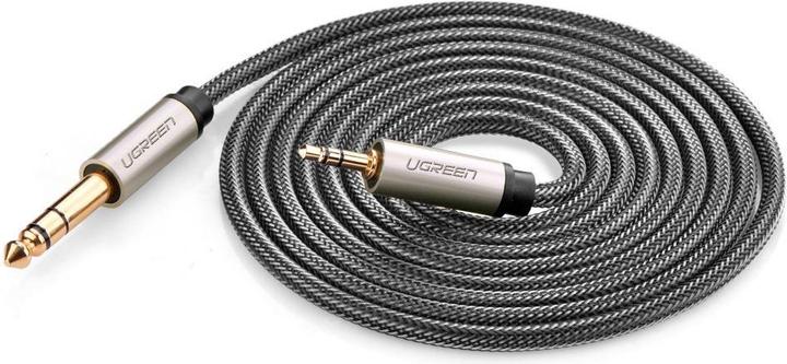 Actual product image Ugreen AV127 3.5 mm jack cable for TRS - 2m (grey) (2 m, 6.3mm jack, 3.5mm jack (AUX))