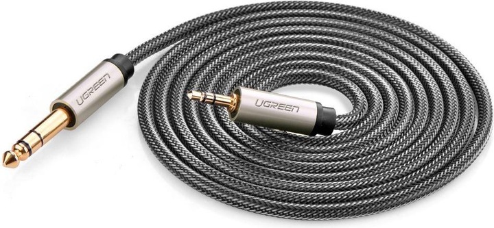 Actual product image Ugreen AV127 3.5 mm jack cable for TRS - 2m (grey) (2 m, 6.3mm jack, 3.5mm jack (AUX))