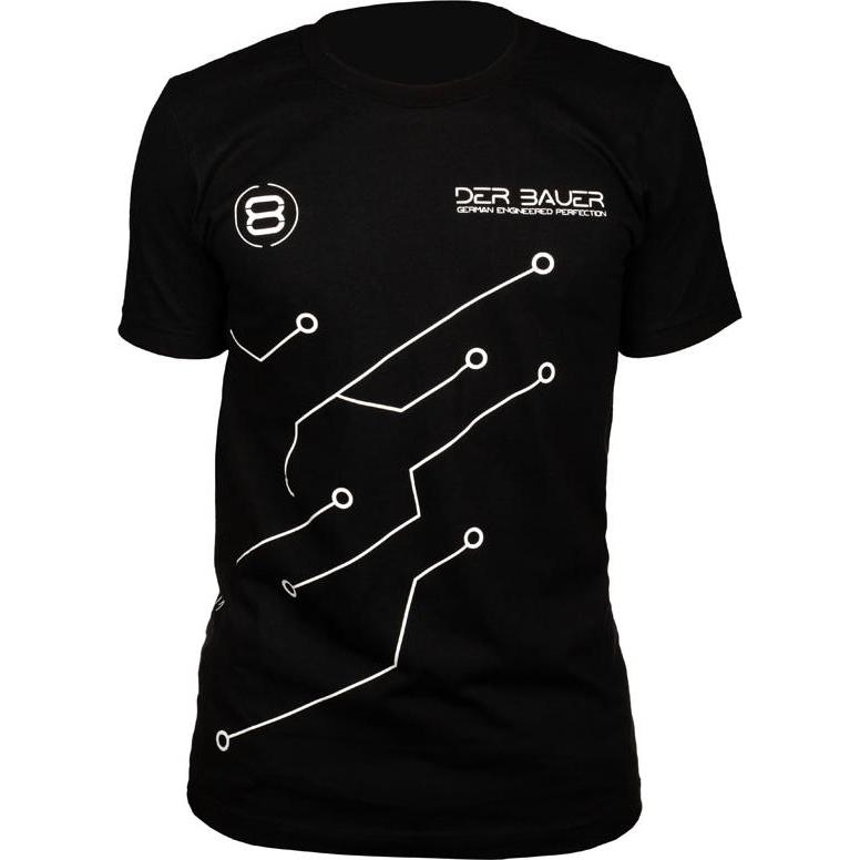 Der8auer, Herren, Shirt, T-Shirt PCB-Design (L), Schwarz, (L)