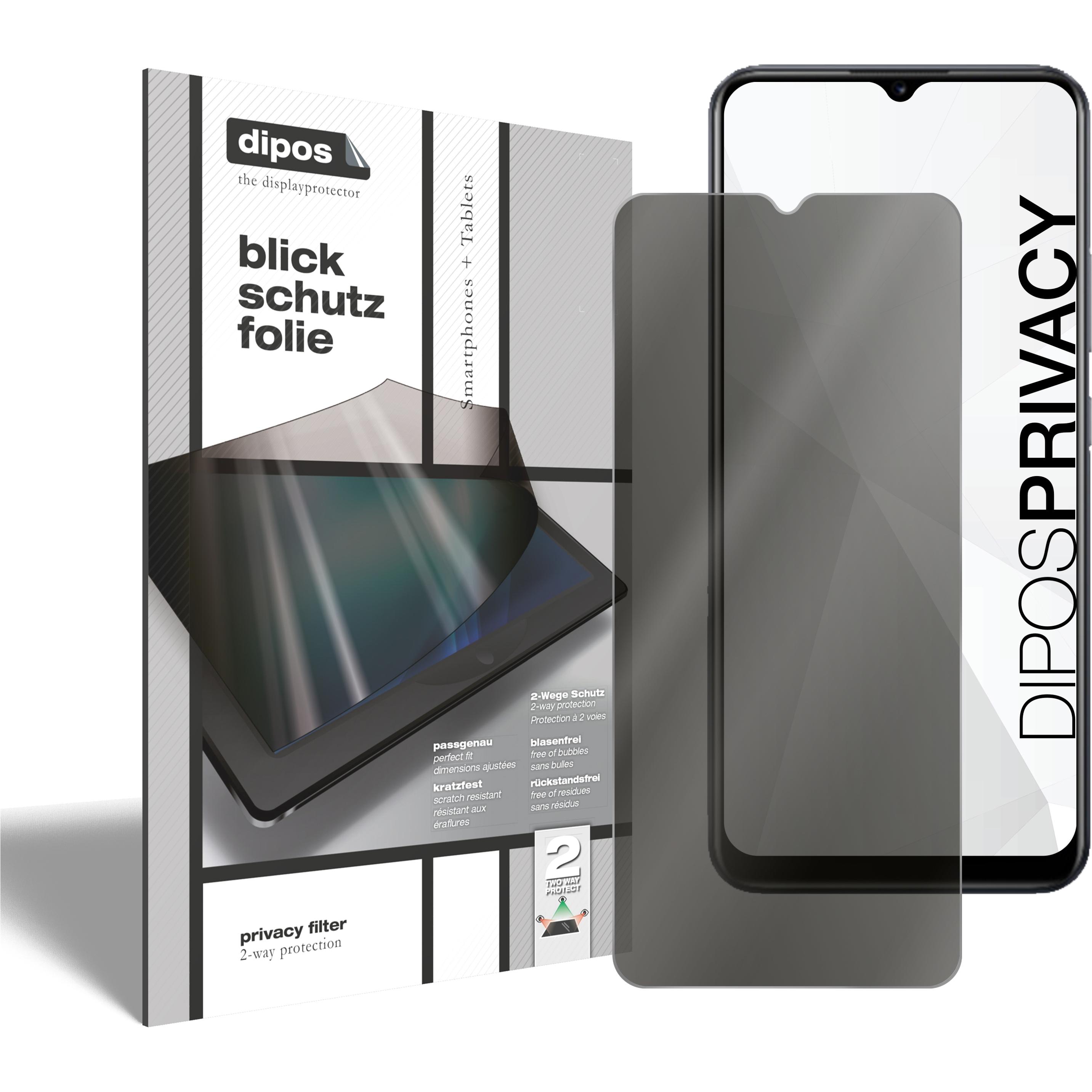 Dipos Blickschutzfolie 2-Way Anti-Shock (2 Stück, Realme Narzo 50A), Smartphone Schutzfolie, Transparent